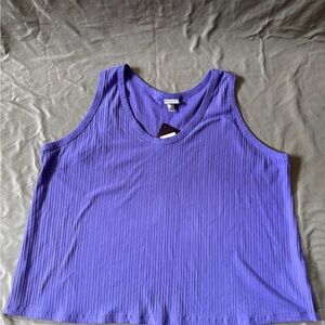 AVA & VIV Purple Ribbed Tank Top plus size 3X